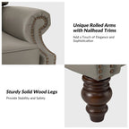 Fauteuil inclinable moderne en cuir véritable avec clous décoratifs (ensemble de 2)
