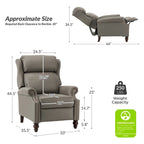 Fauteuil inclinable moderne en cuir véritable avec clous décoratifs (ensemble de 2)