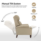 Fauteuil inclinable moderne en cuir véritable avec clous décoratifs (ensemble de 2)
