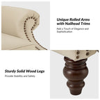 Fauteuil inclinable moderne en cuir véritable avec clous décoratifs (ensemble de 2)