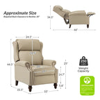 Fauteuil inclinable moderne en cuir véritable avec clous décoratifs (ensemble de 2)