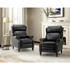 Fauteuil inclinable moderne en cuir véritable avec clous décoratifs (ensemble de 2)