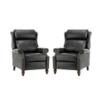 Fauteuil inclinable moderne en cuir véritable avec clous décoratifs (ensemble de 2)