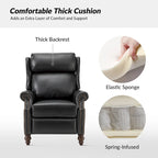 Fauteuil inclinable moderne en cuir véritable avec clous décoratifs (ensemble de 2)