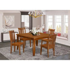 East West Furniture – Ensemble de salle à manger comprenant une table carrée avec rallonge papillon et des chaises de salle à manger (options de type de siège)