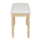 Banc de salle à manger capitonné traditionnel vintage de 128 cm avec 6 pieds en bois massif