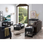 Lot de 3 tables basses en bois finition noire