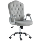 Chaise de bureau à domicile, chaise d'ordinateur en velours, chaise de bureau capitonnée avec roulettes pivotantes, hauteur réglable et fonction d'inclinaison