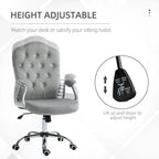 Chaise de bureau à domicile, chaise d'ordinateur en velours, chaise de bureau capitonnée avec roulettes pivotantes, hauteur réglable et fonction d'inclinaison