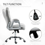 Chaise de bureau à domicile, chaise d'ordinateur en velours, chaise de bureau capitonnée avec roulettes pivotantes, hauteur réglable et fonction d'inclinaison