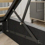 Cadre de lit double avec sommier relevable et ports USB