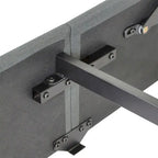Cadre de lit double avec sommier relevable et ports USB