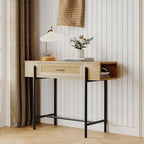 Console, Table d'entrée en rotin avec tiroir de rangement